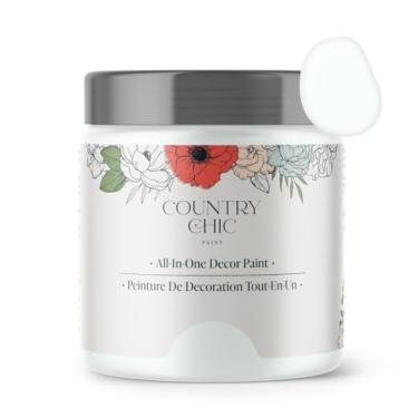 Imagem de Tinta de giz Country Chic All-in-One para móveis, armários, decoração de casa, ecológica, acabamento fosco, primer embutido e revestimento superior para madeira, metal - Simplicidade (branco) - 237 ml