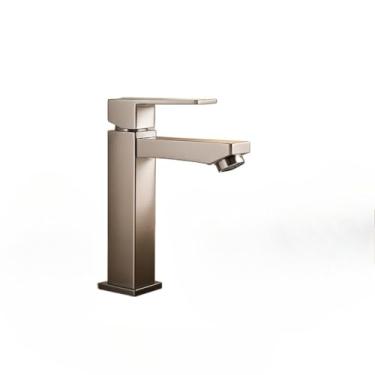 Imagem de Torneira para Banheiro Black/Prata/Dourado - Torneira de Luxo 1/4 Volta Metal Antioxidante | Torneira Moderna para Lavabo e Cuba(PRATA)