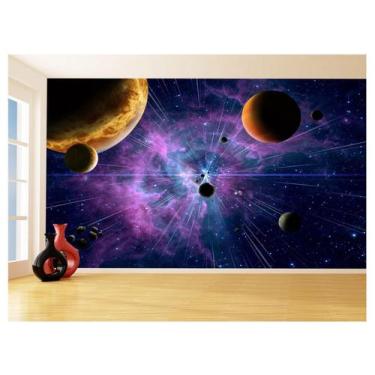 Imagem de Papel De Parede 3D Espaço Estrelas Planetas 3,5M Nsp155 - Você Decora