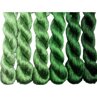 Imagem de RUSHIGUAN 100% pura natureza amoreira fio de seda acessório de joias flores artificiais ponto cruz bordado fio diy kits de costura 6 cores gradientes 110 m cada (5)