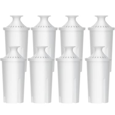 Imagem de Overbest Filtro de água de jarro certificado NSF, substituição para jarras e dispensadores Brita®, Brita® Classic 35557, OB03, Mavea® 107007 e mais, inclui 8 filtros