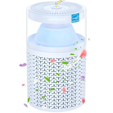 Imagem de AIRROMI Purificadores de ar para quarto de casa, até 658 pés², limpador de filtro de carvão ativado, com esponja de fragrância para dormir melhor, luz noturna, pelos de animais de estimação, alergias