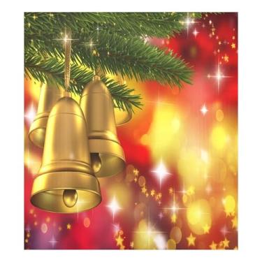 Imagem de SEHANY Capa de ímã de lava-louças de sinos dourados de Natal, adesivos magnéticos para decoração de Natal antiarranhões para painel de geladeira e lava-louças, decoração de Natal de cozinha doméstica