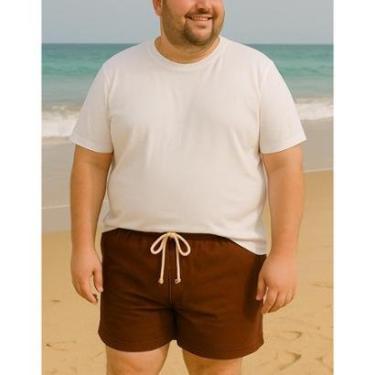 Imagem de Short Casual Masculino Plus Size Bolso Linho Premium Macio-Masculino