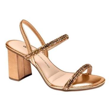 Imagem de Sandália Dakota Y6341 Salto Grosso Alto Pedraria Brilho Feminino-Feminino
