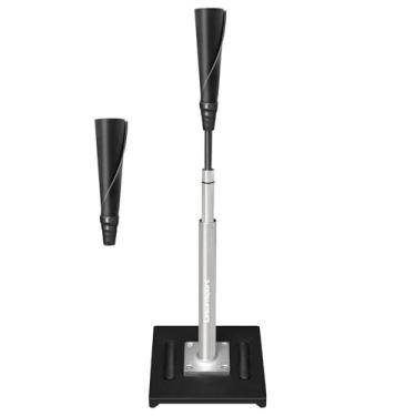 Imagem de LesunSport Camiseta de rebatedor de beisebol portátil, ajustável de 61 a 117 cm, base de metal resistente, camiseta de rebatedor com parte superior de borracha para beisebol, softbol, T-Ball,