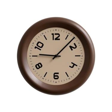 Imagem de Relógio de parede Relógio de parede silencioso, alimentado por bateria, com design retrô e estilo versátil para decoração de casa(Mocha Brown)