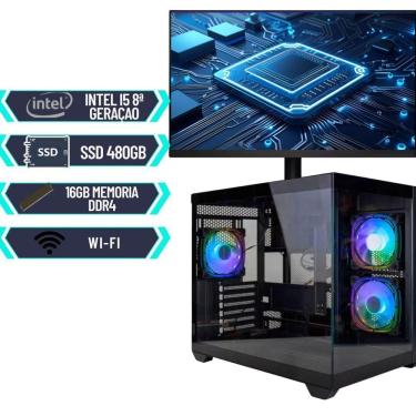 Imagem de Pc Gamer Completo Aquario Preto Intel Core I5 8A Win11 Wifi