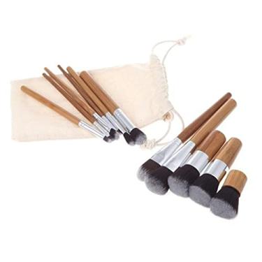 Imagem de Yinhing Conjunto de Pincéis de Maquiagem Profissional de 11 Unidades Com Bolsa de Pano Luxuosa Ferramentas de Maquiagem de Qualidade Premium para Aplicação e Mistura Ideal para Iniciantes e Maquiadores