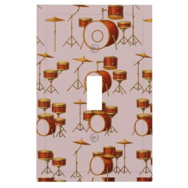 Imagem de Buyidec Kit de tambor 1 Gang Interruptor de Luz de Tomada Única Tampa de Placa de Parede Decorativa Face Elétrica Receptáculo Placa de Cobertura com Parafusos