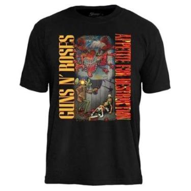 Imagem de Camiseta de Banda Guns N Roses em Algodão Oficial-Unissex