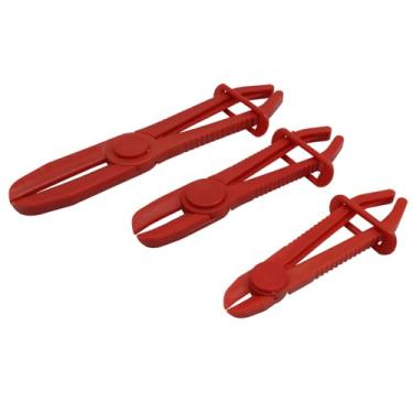 Imagem de Kyuionty 3 peças de alicate de pinça de mangueira, alicate de grampo de linha não condutora, ferramentas de bloqueio de mangueira de plástico para reparos automotivos, linhas de gás, radiador de freio