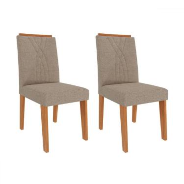Imagem de Cadeiras Kit 2 Cadeiras Nicole 9582 Cinamomo/Bege - Cimol