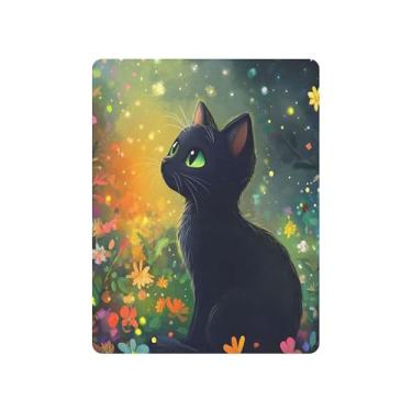 Imagem de xigua Lençol de berço fofo de gato preto para meninas e meninos, lençol macio e respirável adequado para berço padrão e cama infantil 68,5 x 99 cm