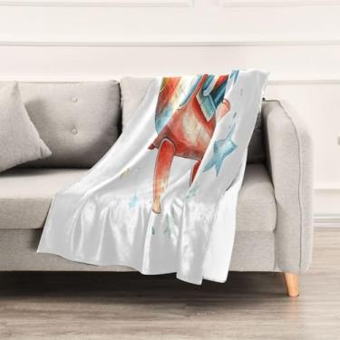 Imagem de Wassud Cobertores e mantas de Natal 152,4 x 228,6 cm, cobertor fofo de Papai Noel feliz para sofá, cadeira, decoração de casa