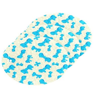 Imagem de Wassud Esponja de polpa de madeira azul creme para pratos, pacote com 3 esponjas de cozinha para limpeza, esfregão resistente para panelas antiaderentes, esponjas de lavar louça para pia, suprimentos