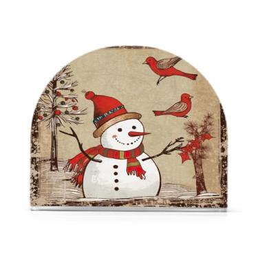 Imagem de Qilmy Bonito porta-guardanapos de boneco de neve de Natal para mesas, porta-guardanapos de Halloween para cozinha, porta-guardanapos de mesa, porta-guardanapos de coquetel, porta-guardanapos de