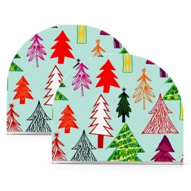 Imagem de Wassud Porta-guardanapos de acrílico para rabiscos de árvores de Natal, dispensador de guardanapos de papel moderno para cozinha, sala de jantar, decoração de mesa de bancada 2 peças (comporta 50-60