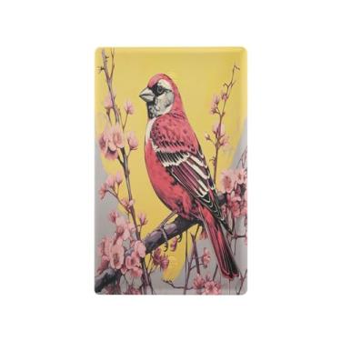 Imagem de Wassud Placa de cobertura de interruptor de luz vermelha de pássaro, capas de tomada de interruptor único, placa de parede, decoração de casa, sala de estar, quarto, decoração