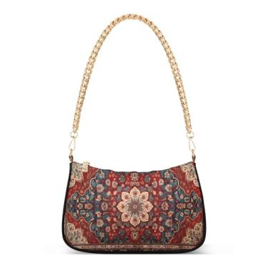 Imagem de CEBUGI Bolsas transversais femininas bolsa de ombro com estampa floral bolsa clutch elegante com alça de corrente