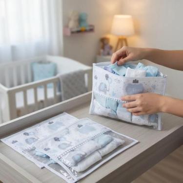 Imagem de Kit 5 Peças Saquinho Organizador Maternidade De Bebe Menino - Miguel B