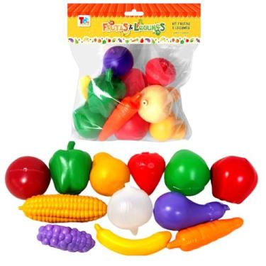 Imagem de Kit 12 Legumes e Verduras de Brinquedo Comidinha Infantil Cozinha Faz 