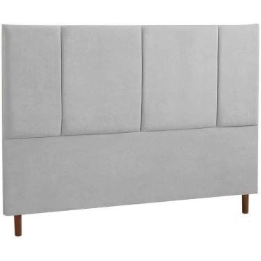 Imagem de Cabeceira Estofada Casal Panamá Veludo Cinza 140 Cm
