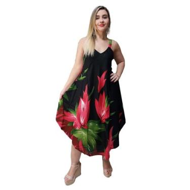 Imagem de Vestido Feminino Indiano Alça Trapézio Plus Size-Cod.1025 - ALÉCI FASH