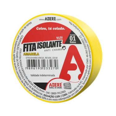 Imagem de FITA ISOLANTE AMARELA 19mmX5m - ADERE