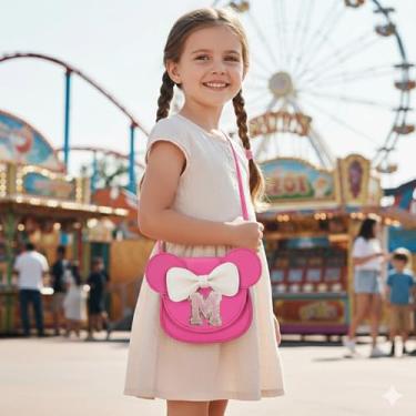 Imagem de Mini bolsa transversal com letra A e laço decorativo bolsa de ombro ajustável para mulheres, viagens, festa, uso diário, Vermelho rosa, Medium