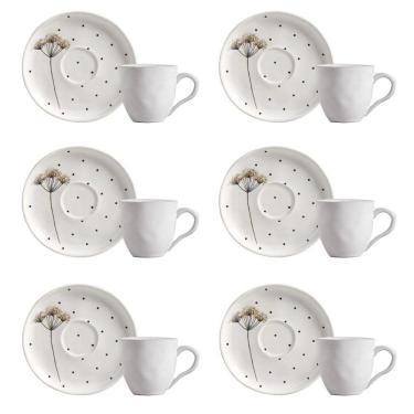 Imagem de Conjunto De Xícara De Cafezinho Com Pires 06 Peças Bio Floralis Porto Brasil