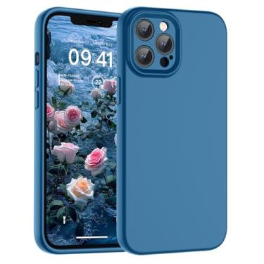 Imagem de SUPFINE Capa para iPhone 12 Pro Max, silicone líquido premium com forro de microfibra macio antiarranhões [proteção de câmera atualizada] Capa protetora fina à prova de choque para homens, mulheres e