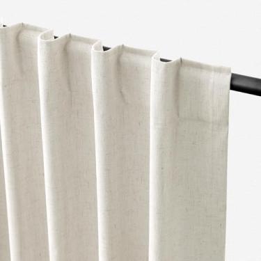 Imagem de Cortinas blackout 100% blackout 203 cm de comprimento, conjunto com 2 painéis, boho neutro, para sala de estar, quarto, isolamento térmico, cortinas de linho, creme natural, marfim 2,1 m de