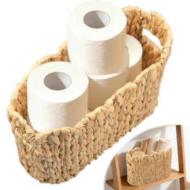 Imagem de Suporte de revista tecido à mão, cesta de vime recortada, suporte de cesta de revista de fibra natural, organizador de pastas de correio para escritório em casa