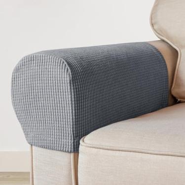 Imagem de Capas para cadeira de apoio de braço, conjunto de 2 capas de poltrona elásticas para braços, capas de braço de sofá de poliéster elastano antiderrapantes capas de apoio de braço para cadeiras