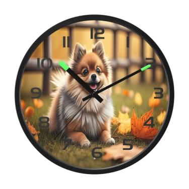Imagem de CEBUGI Relógio de parede com luz noturna de 30,5 cm que brilha no escuro com sensor de voz, relógios de parede para cães, operados por bateria, para decoração de quarto e sala de estar