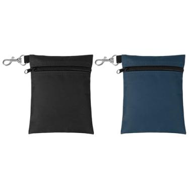 Imagem de YELARXI Bolsa para camiseta de golfe, bolsa de bola de golfe com zíper 17 x 12,7 cm com clipe de garra de lagosta de metal à prova d'água - Adequado para (camisetas bolas/suporte de objetos de valor