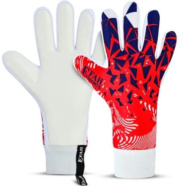 Imagem de EFAH SPORTS Luvas de goleiro para crianças e adultos com palma acolchoada luvas de futebol respiráveis e fortes (vermelho, tamanho 4 adequado para 6 a 9 anos velho, ambidestro)