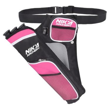 Imagem de SHENG-RUI Suporte para aljava de flecha e flecha, mão esquerda, bolsa de 3 tubos com cinto ajustável para jovens e adultos, flechas, caça ao alvo