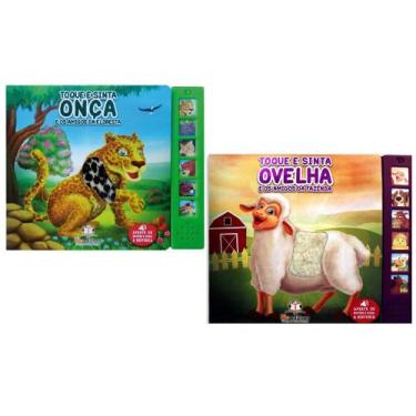 Imagem de Coleção toque e sinta sonoro 2 vol - onça + ovelha - Kit de Livros, 3