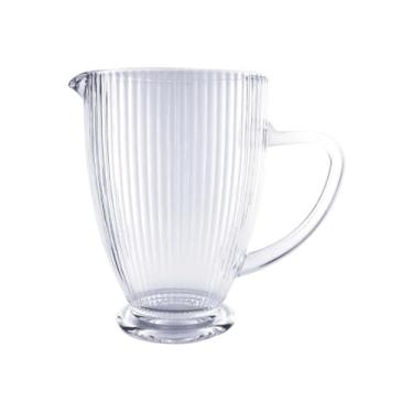 Imagem de Jarra de Vidro Listrada 1Litro Transparente Design Elegante para Água Sucos Bebidas