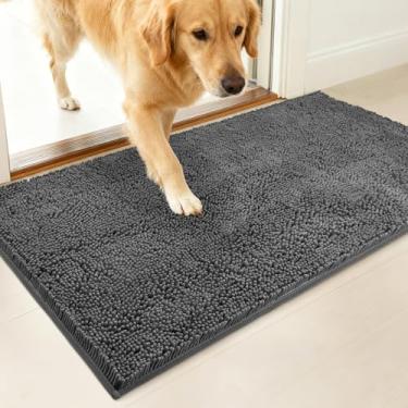 Imagem de Tapete de porta de cachorro para entrada interna, tapetes absorventes de lama de secagem rápida de 183 x 61 cm, tapetes antiderrapantes para entrada em ambientes internos, lavável, tapete macio de