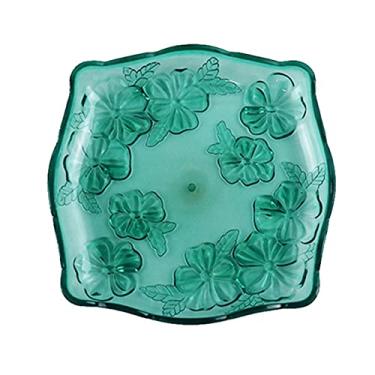 Imagem de Bandeja multifuncional de acrílico para lanche de festa com tampa, pratos de servir para frutas secas, nozes, doces, frutas quadradas esculpidas retrô, bandeja de sorvete, tigela de sorvete, verde