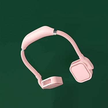 Imagem de AEWFRRV Mini ventilador de pescoço pendurado ventilador portátil 4000mAh recarregável com ventiladores de exibição LCD refrigerador de ar ventiladores de pescoço vestíveis (cor: B) yubin1993 (cor: a)