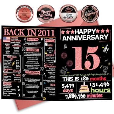 Imagem de Joycard Cartão de aniversário de 15 anos para mulheres, cartão de casamento de cristal para esposa, presentes de decorações de casamento doces para casal, perfeito para ela no dia do aniversário, em