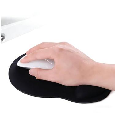 Imagem de Mouse pad com suporte de pulso, mouse pad ergonômico com almofada de descanso de pulso de espuma de memória, fácil de digitar, alívio da dor, suave à prova d'água, durável e confortável para trabalhar