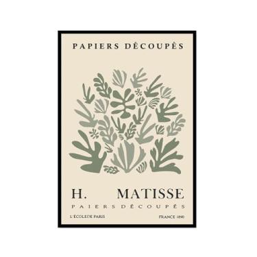 Imagem de Impressão de arte de parede verde sálvia Matisse impressão abstrata mercado de flores Picasso exposição pôsteres em tela minimalista linha arte folha boho decoração de quarto (SKU3,20.3x30.5 cm =