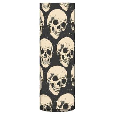 Imagem de CEBUGI Vaso de flores vintage caveiras 10 x 30 cm, vaso cilíndrico para flores, vaso transparente inquebrável para decoração de casa de festa de casamento