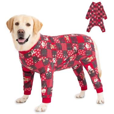 Imagem de Yeapeeto Macacão De Cachorro Para Recuperação Cirúrgica Para Cães Grandes E Médios, Pijamas De Corpo Inteiro Para Queda De Pelos, Evita Lambidas, Proteção Contra Feridas, Alternativa De Cone… (Verme