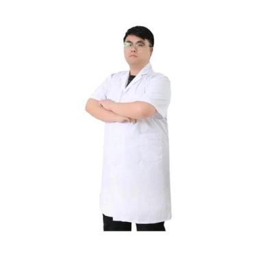 Imagem de Jaleco Branco plus Size De Manga Longa Para Médicos, Enfermeiros E Est